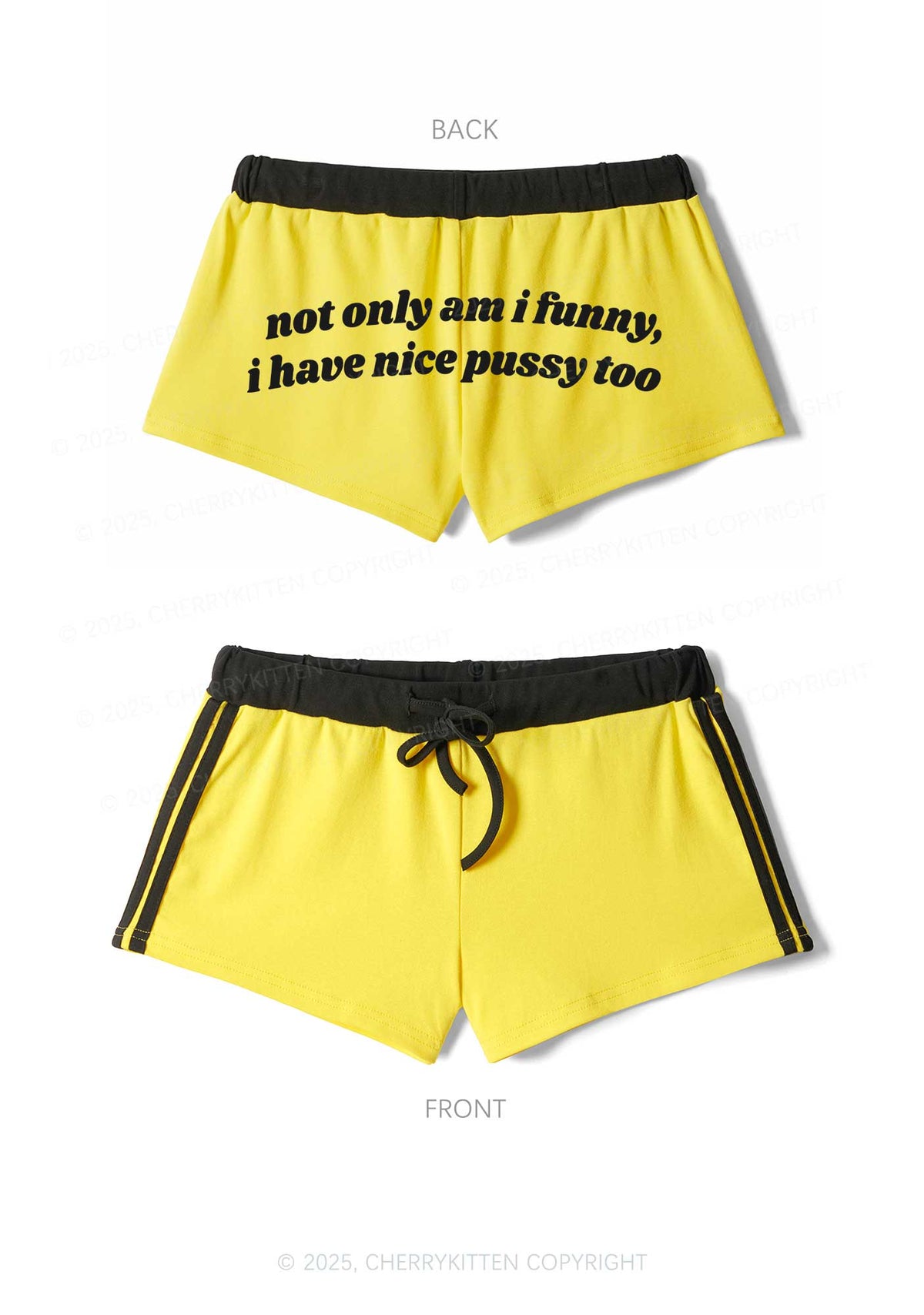 I Have Nice Puxxy Too Y2K Drawstring Mini Shorts Cherrykitten