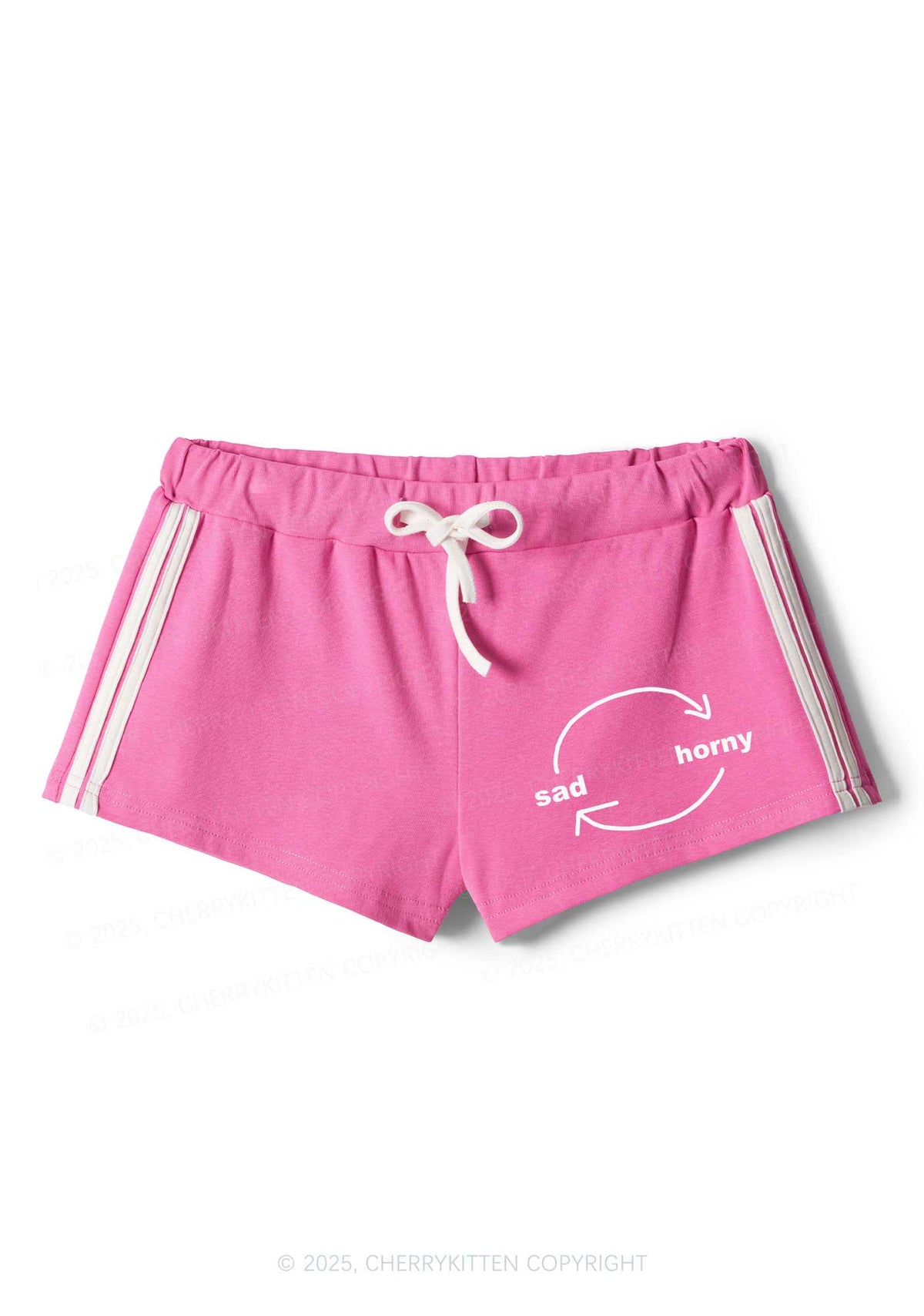 Sad Circle Y2K Drawstring Mini Shorts Cherrykitten