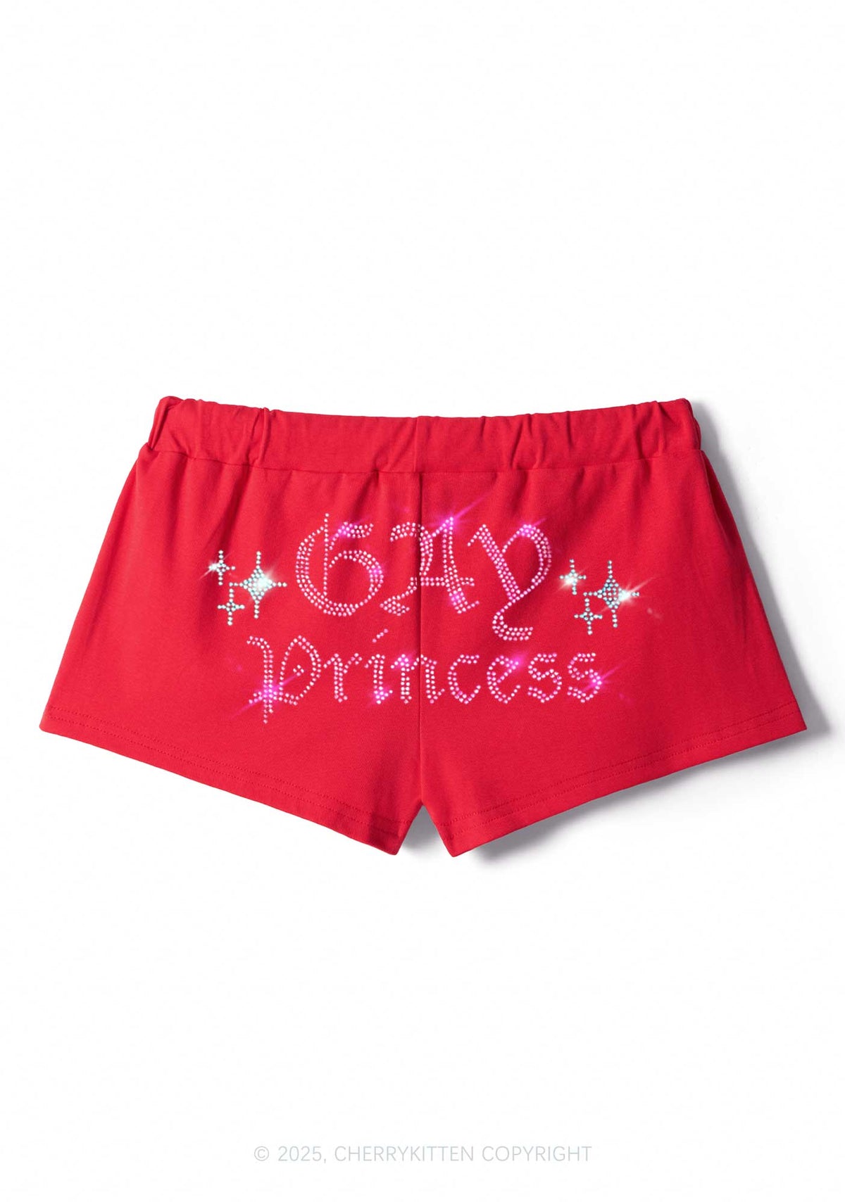 Rhinestone Gay Princess Pride Y2K Drawstring Mini Shorts Cherrykitten