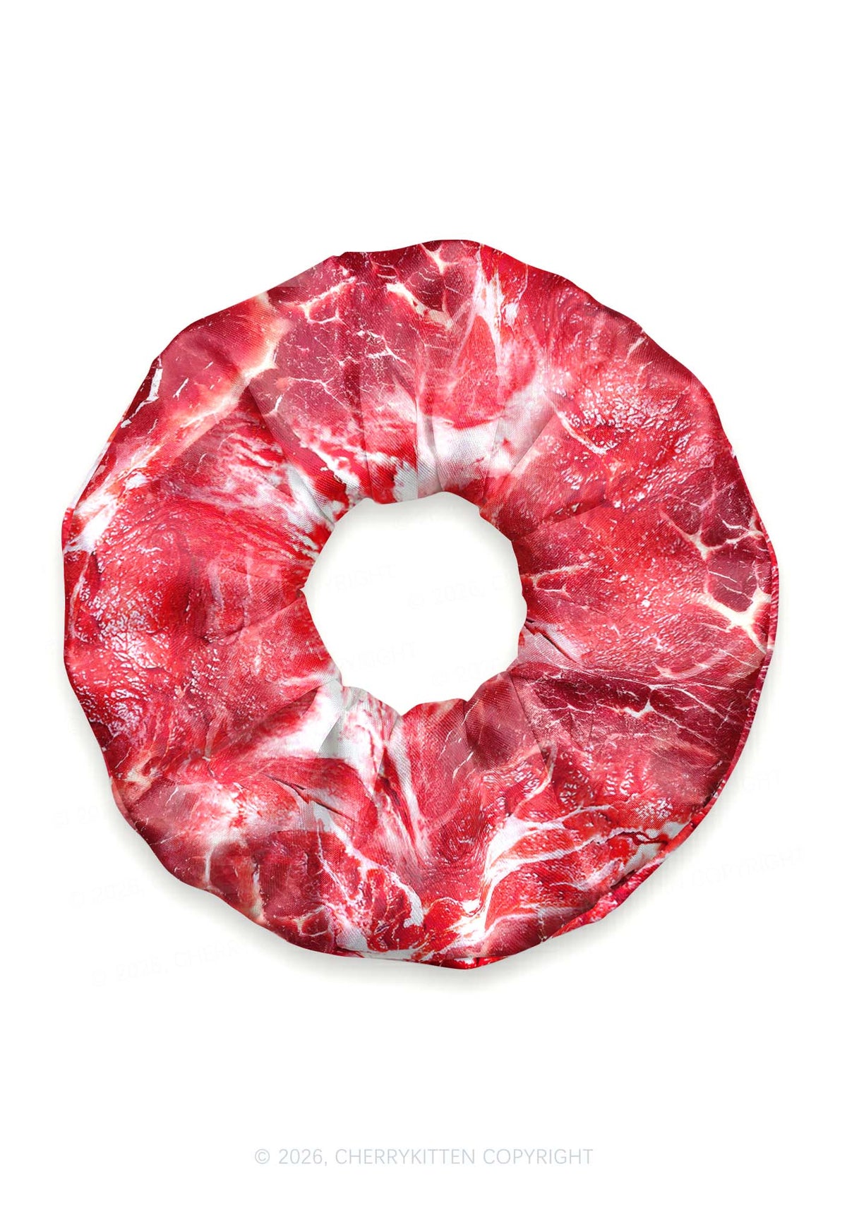 Beef Steak Texture Y2K Hair Scrunchie Cherrykitten