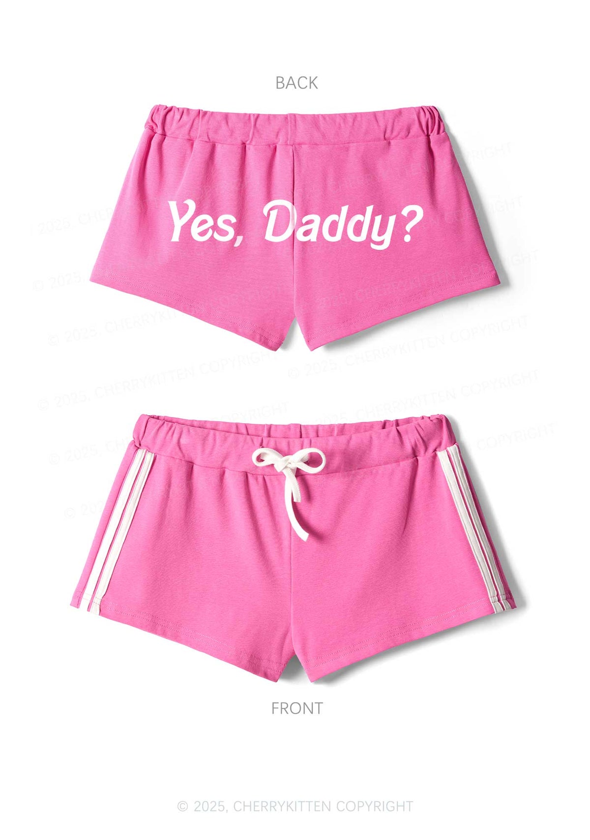 Yes Daddy Y2K Drawstring Mini Shorts Cherrykitten