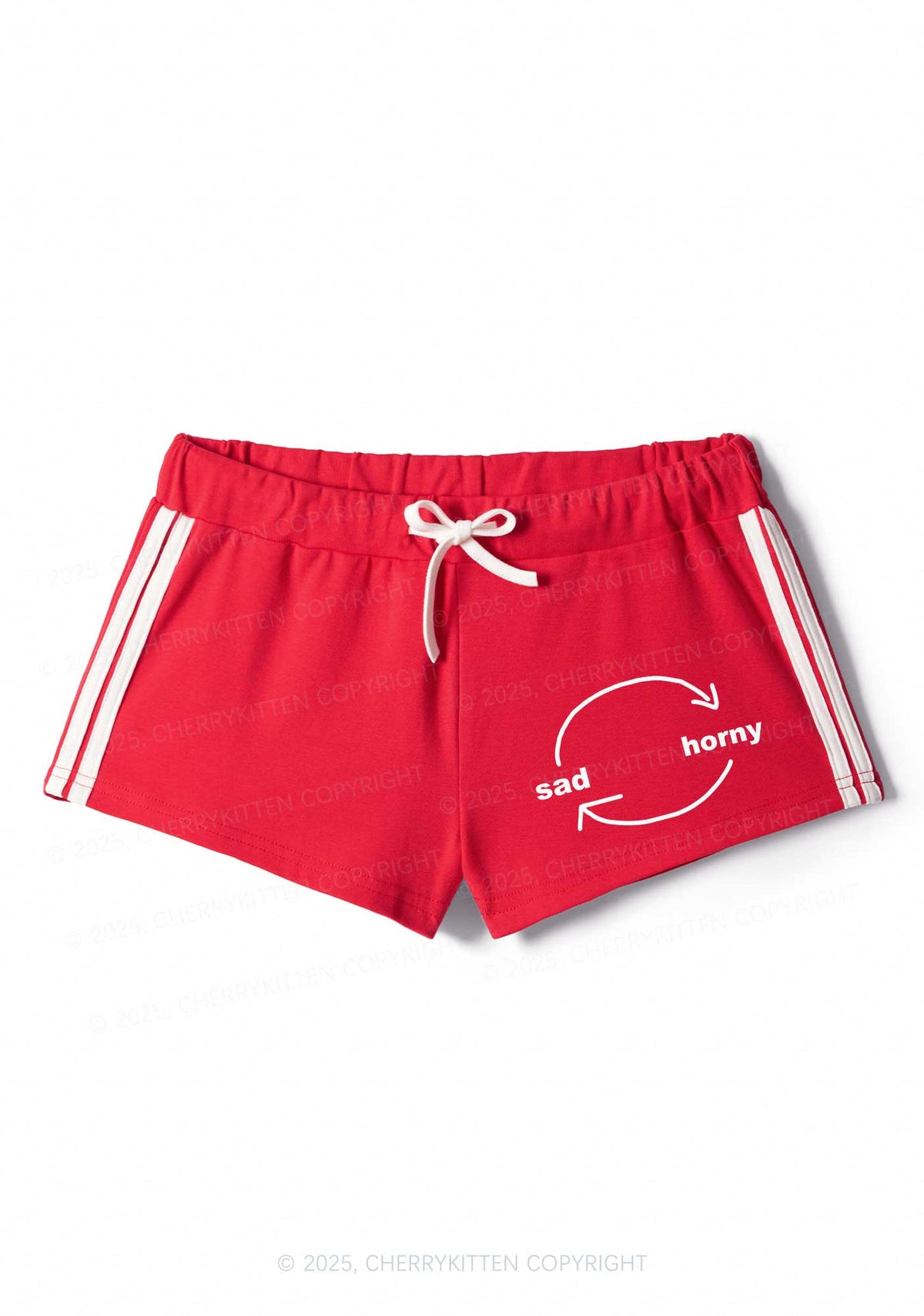 Sad Circle Y2K Drawstring Mini Shorts Cherrykitten