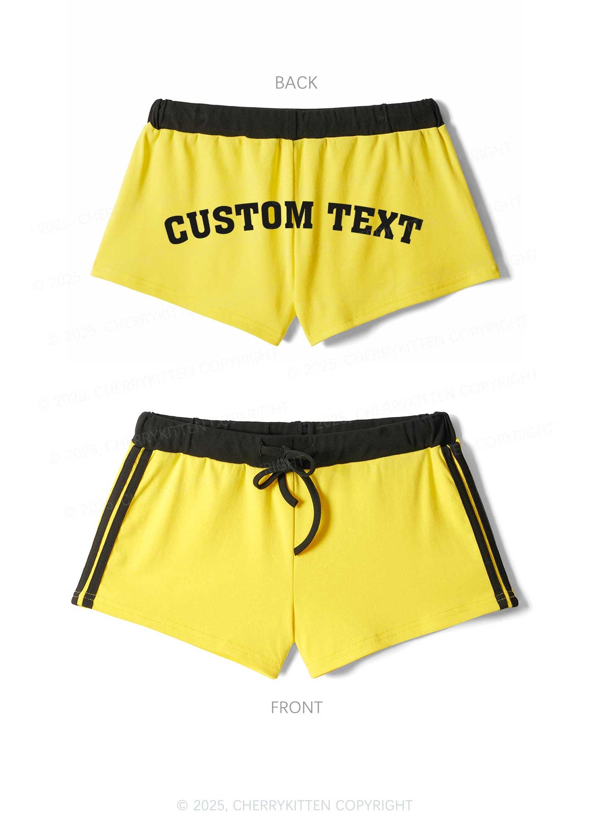 Custom Text Y2K Drawstring Mini Shorts Cherrykitten