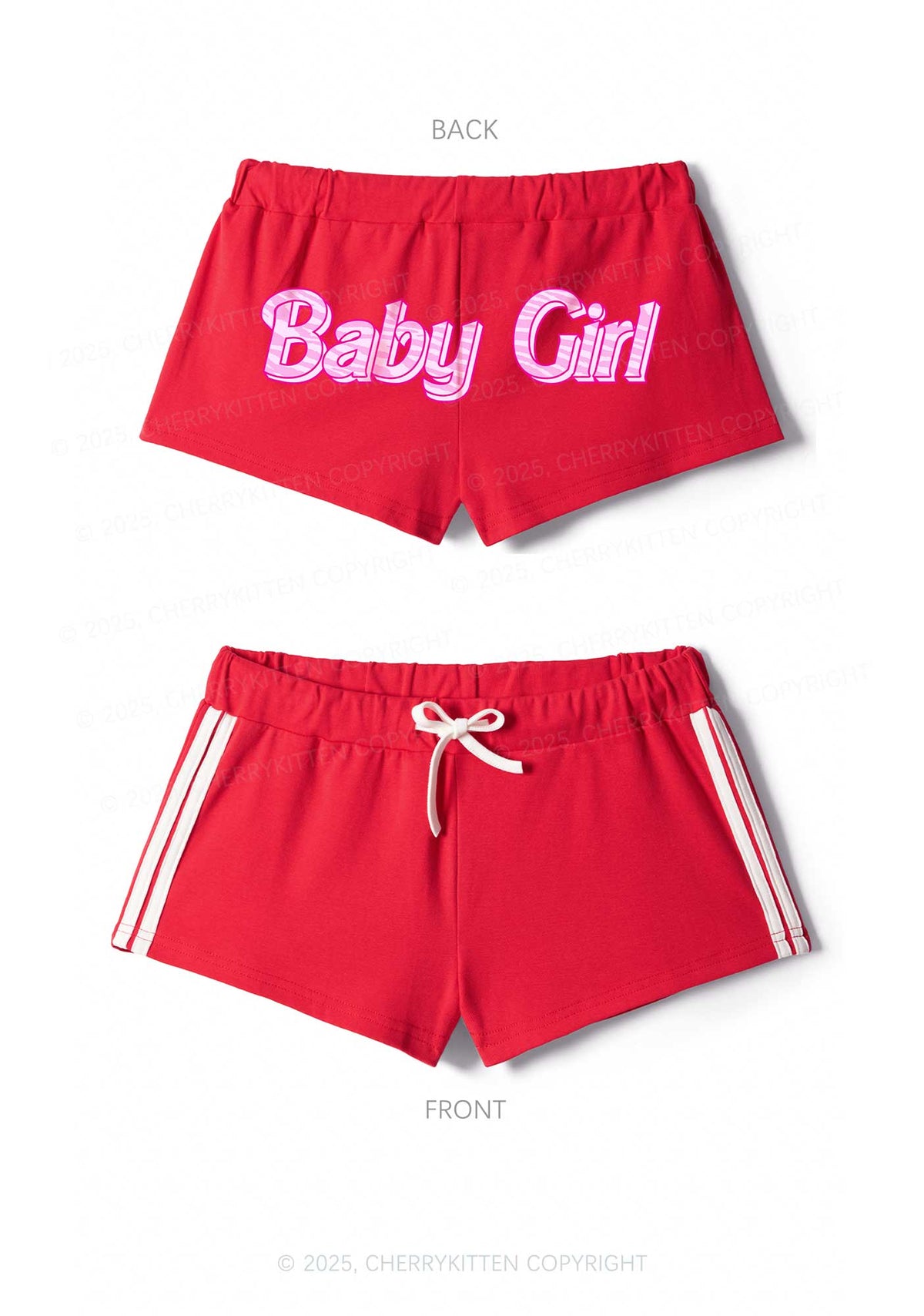Baby Girl Y2K Drawstring Mini Shorts Cherrykitten