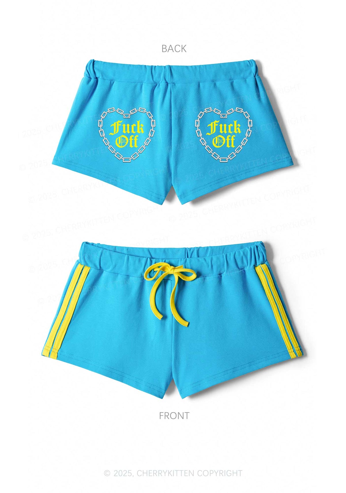 Fxxk Off Y2K Drawstring Mini Shorts Cherrykitten