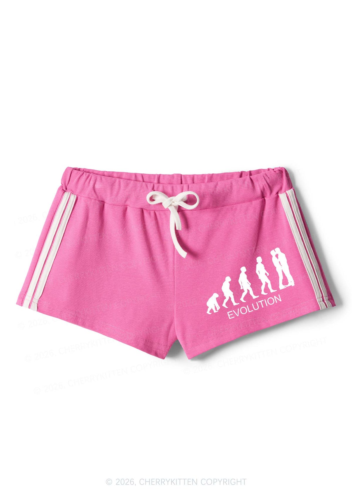 Gay Evolution Pride Y2K Drawstring Mini Shorts Cherrykitten