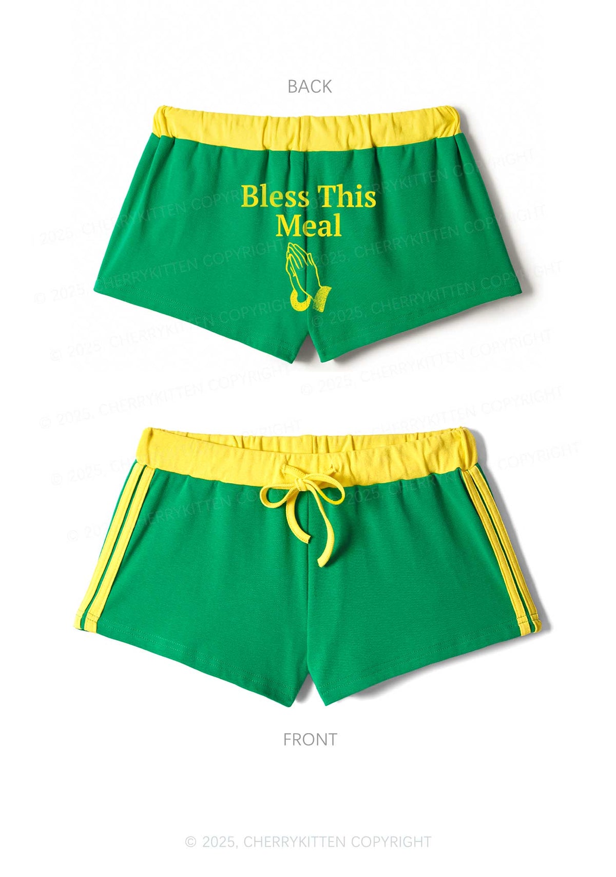 Bless This Meal Y2K Drawstring Mini Shorts Cherrykitten