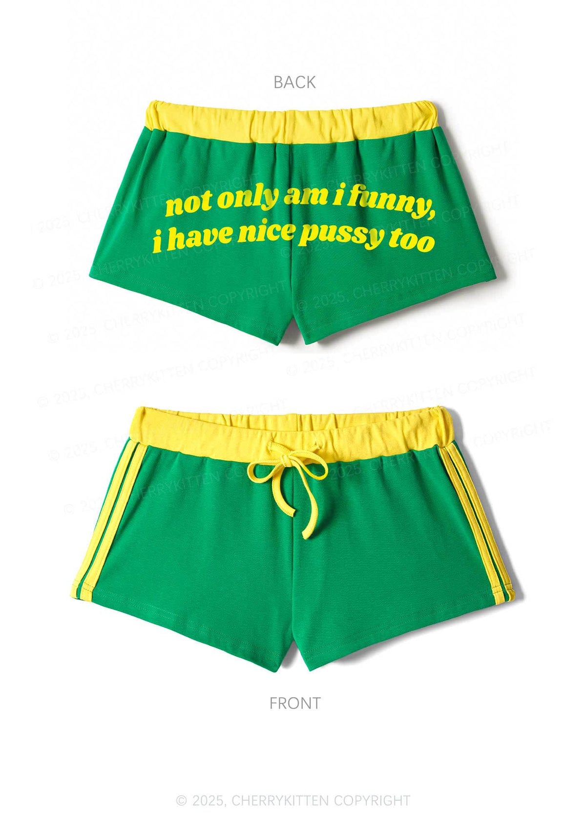 I Have Nice Puxxy Too Y2K Drawstring Mini Shorts Cherrykitten