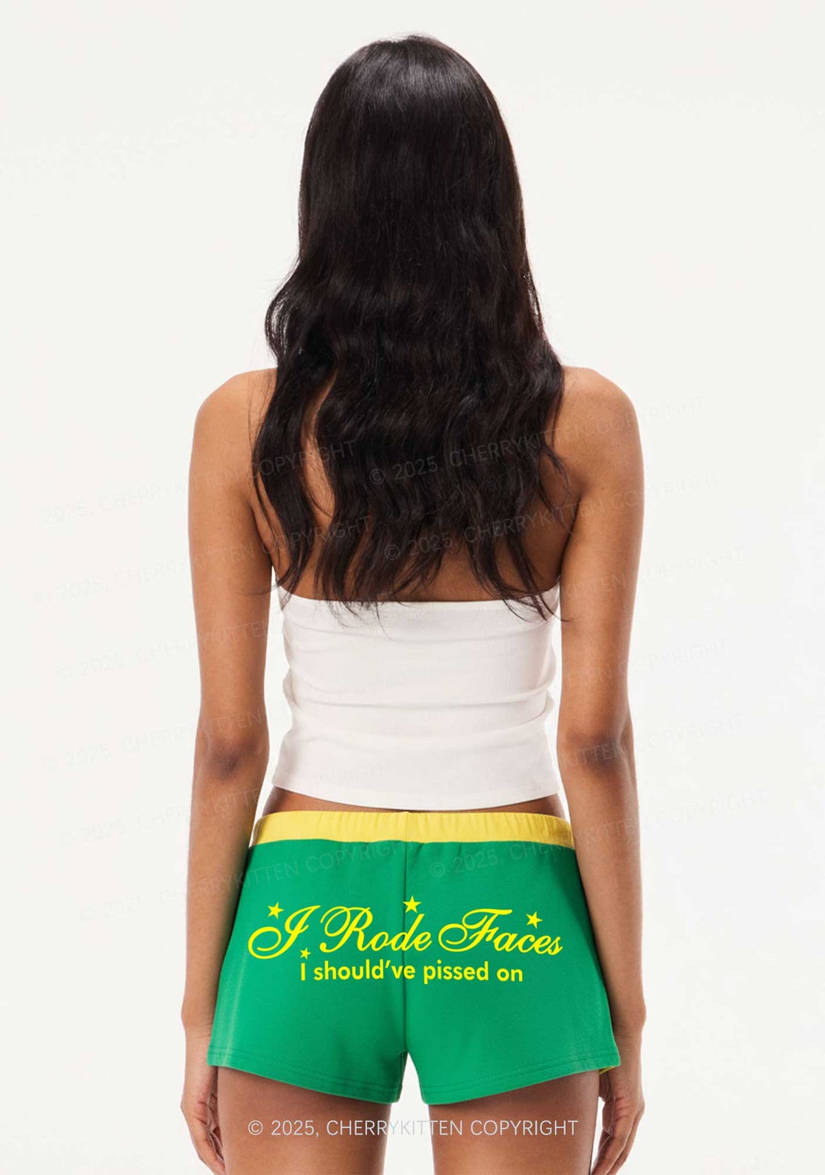 I Rode Faces Y2K Drawstring Mini Shorts Cherrykitten