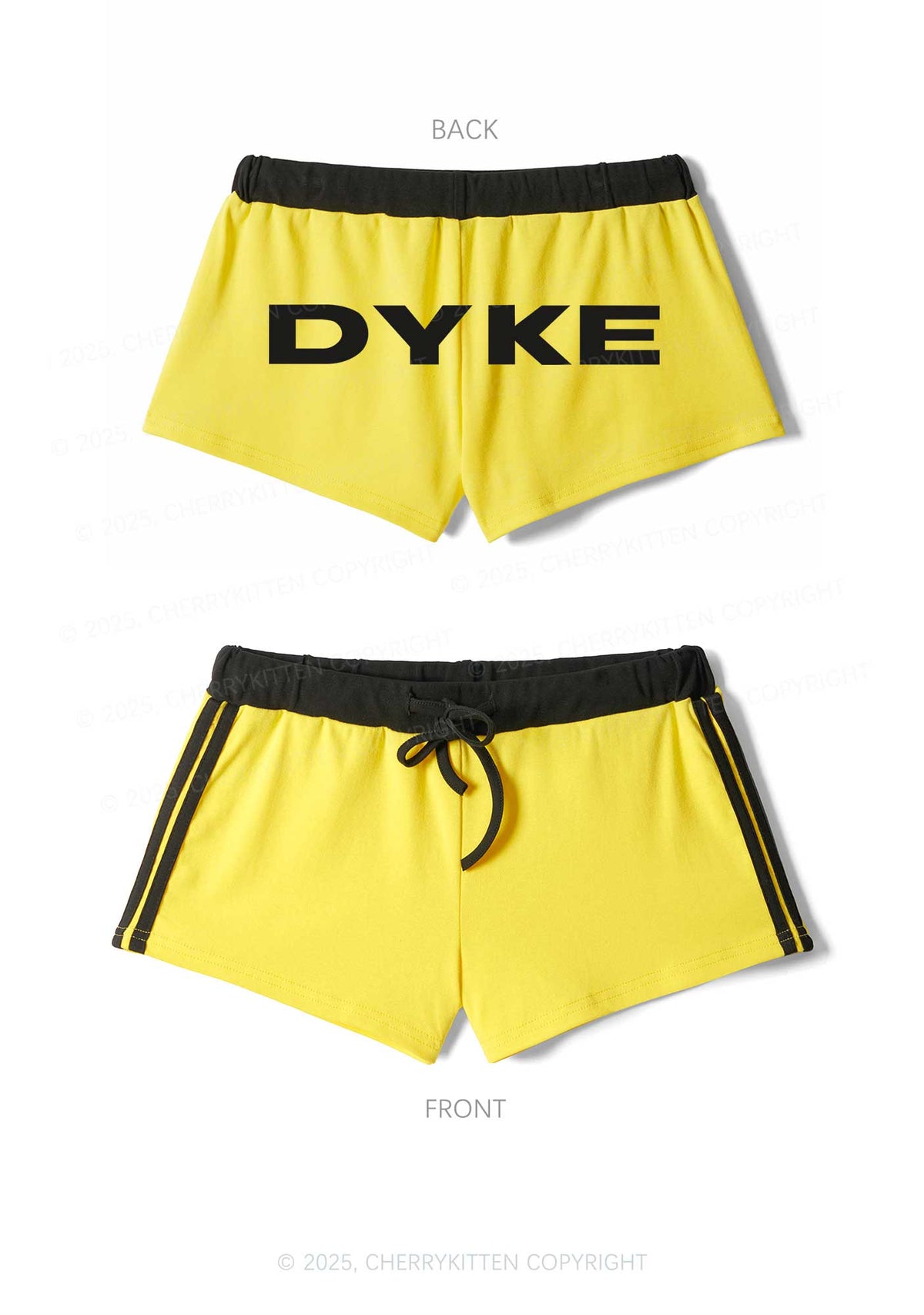 DYKE Pride Y2K Drawstring Mini Shorts Cherrykitten