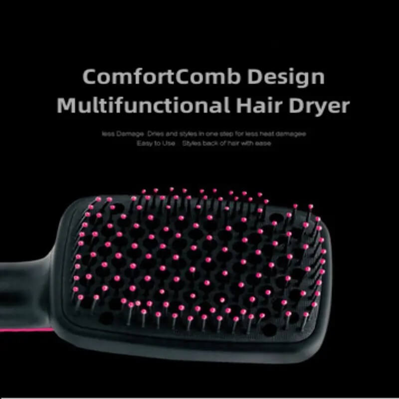 2-in-1 Hair Dryer Brush, Multifunctional Thermal Comb for Fast Drying, Blowout, Curling & Straightening