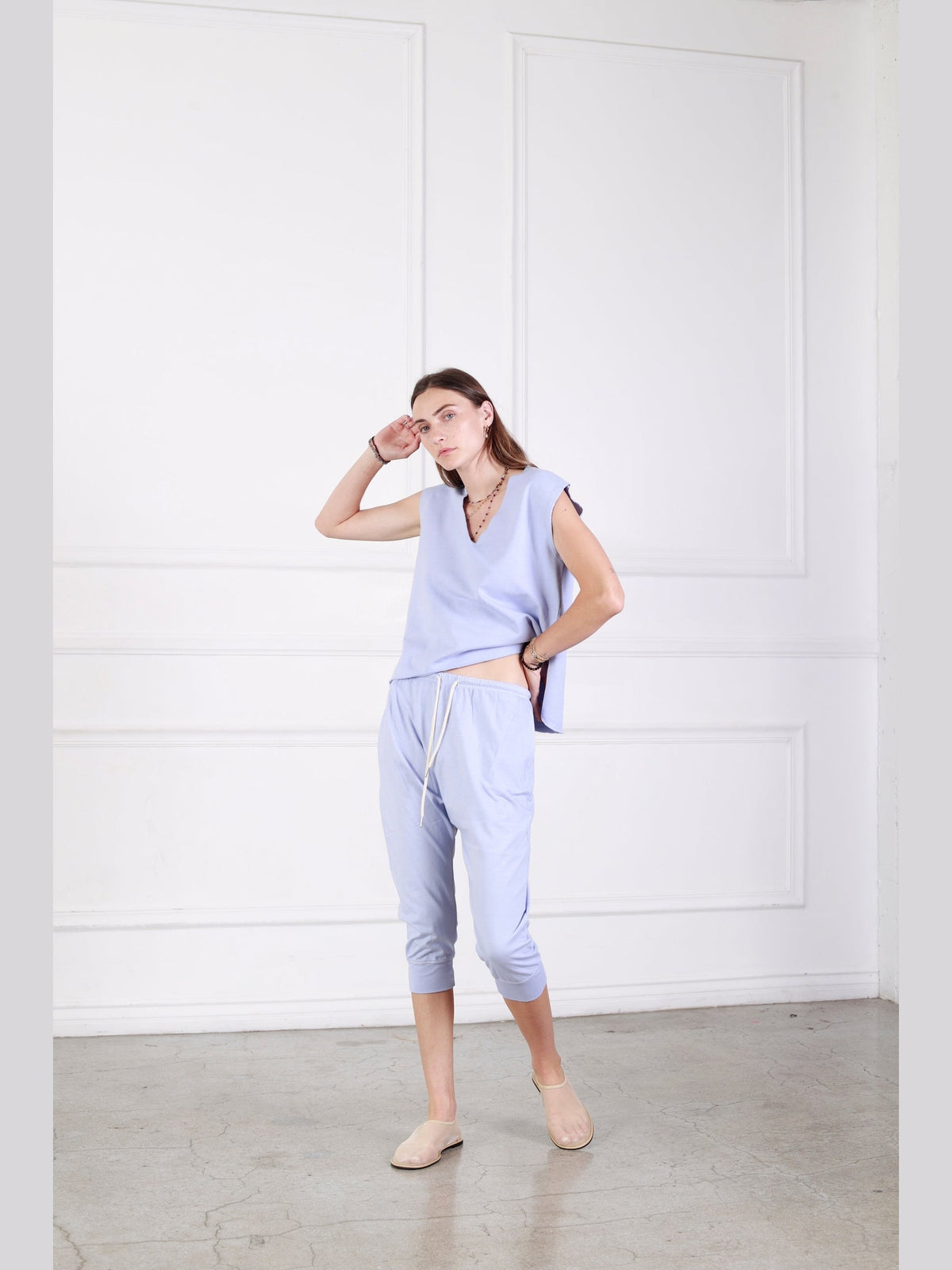 Axis V-Neck Poncho - Periwinkle