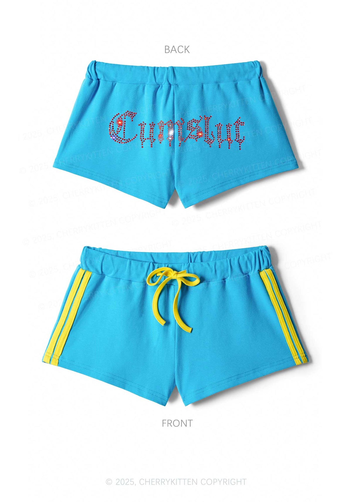 Rhinestone Cxmslxt Y2K Drawstring Mini Shorts Cherrykitten