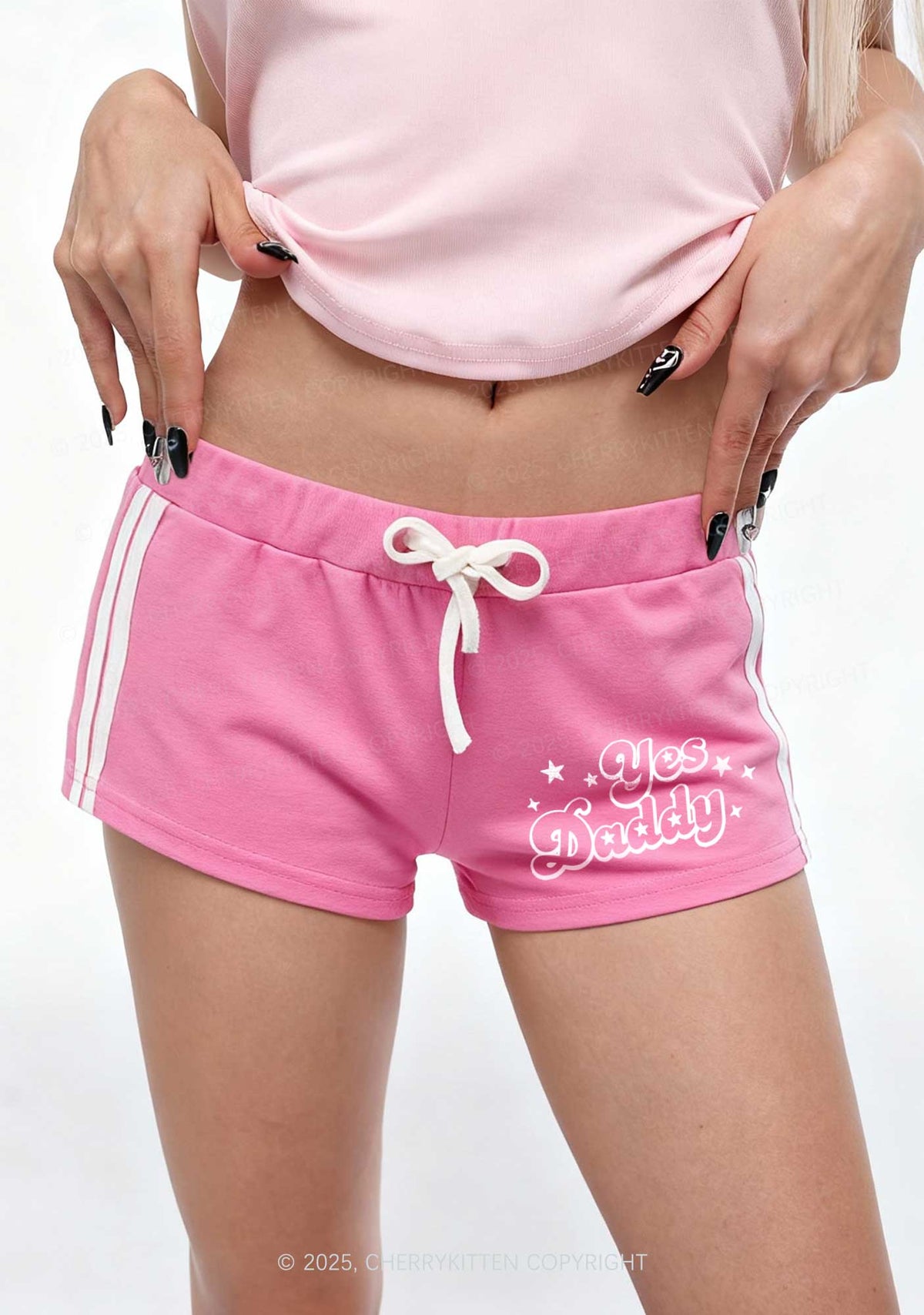 Yes Daddy Star Y2K Drawstring Mini Shorts Cherrykitten