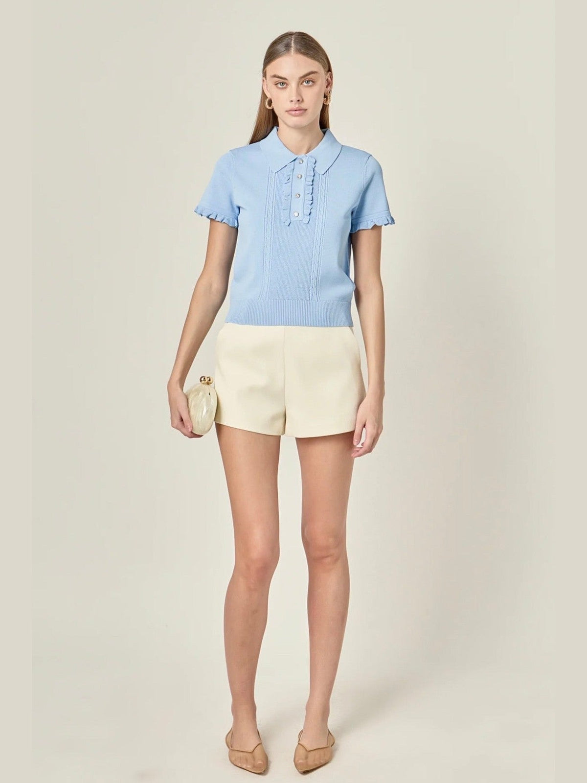 Ruffle Placket Top