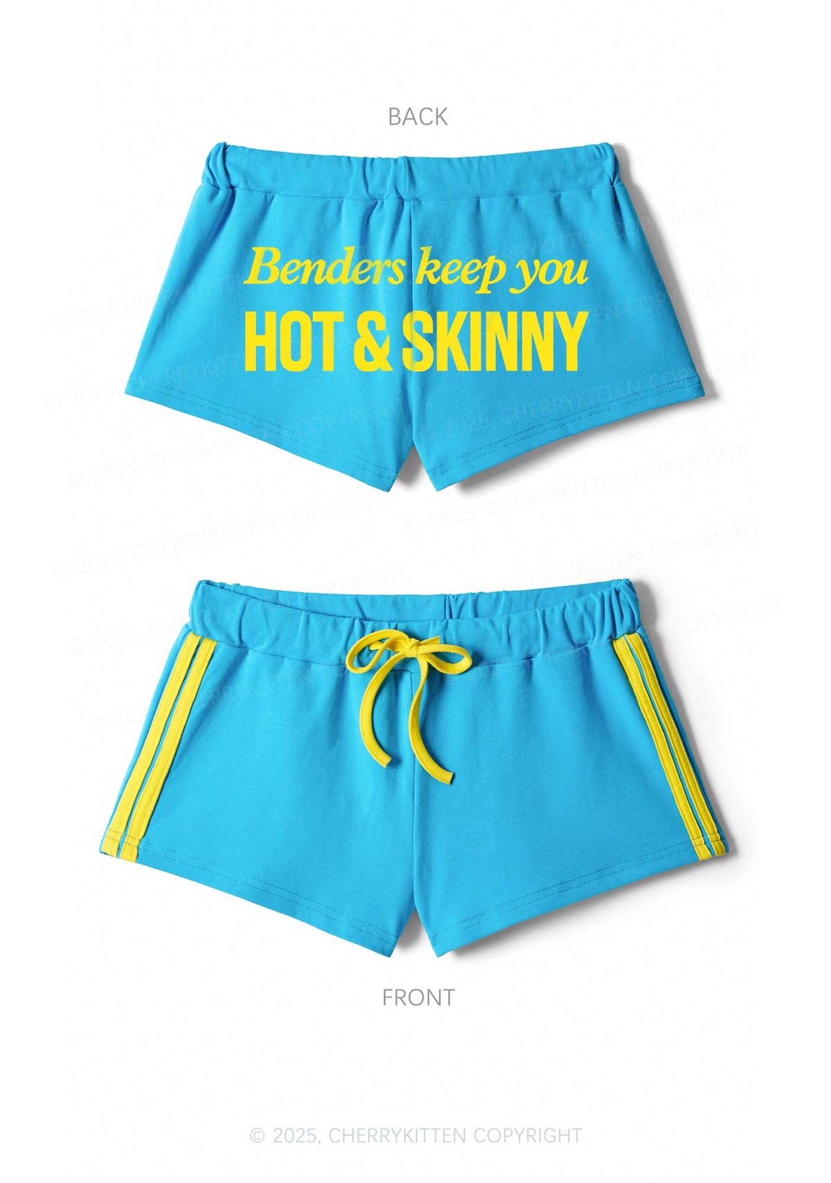 Benders Keep You Hot Skinny Y2K Drawstring Mini Shorts Cherrykitten