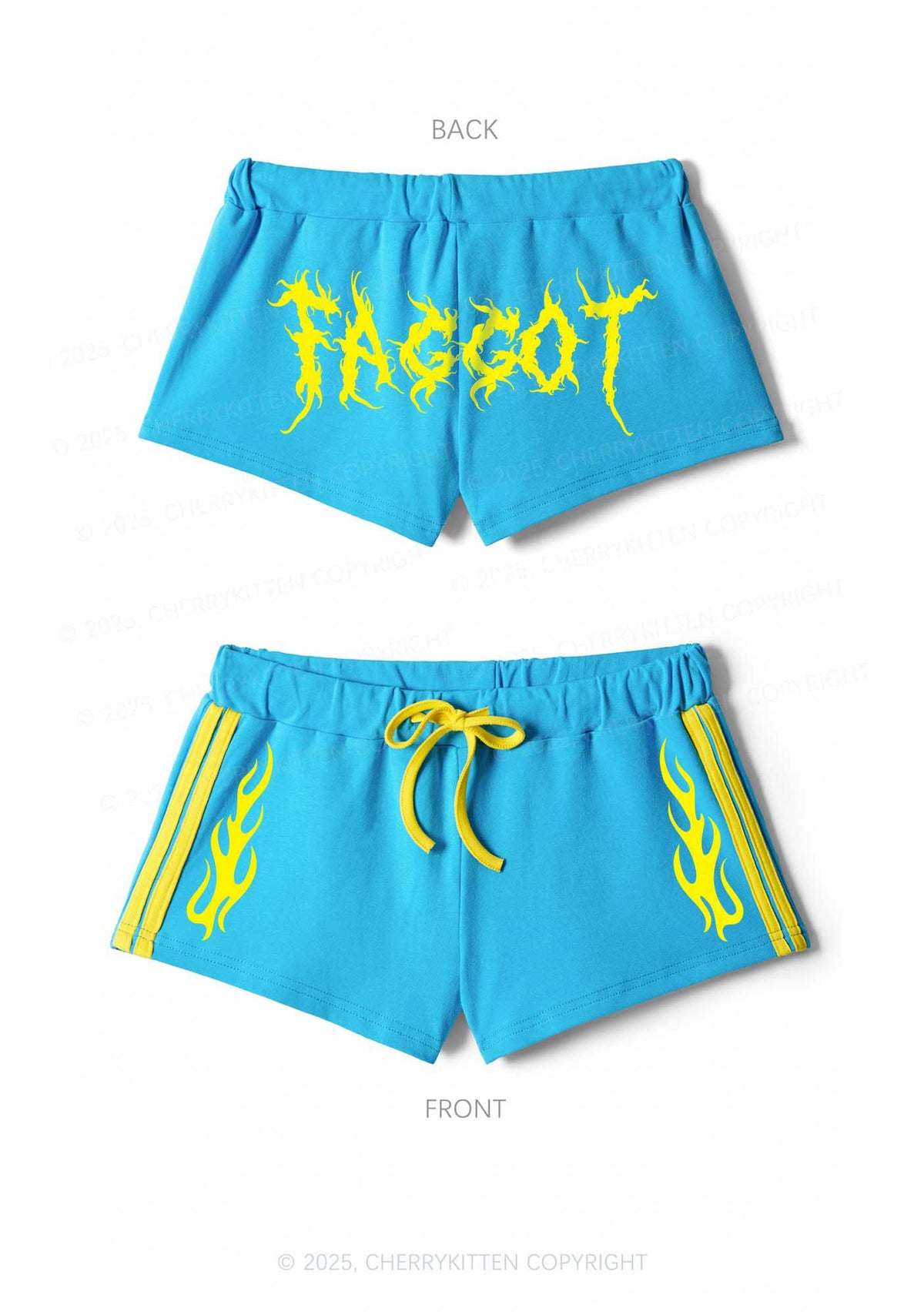 Punk Faggot Pride Y2K Drawstring Mini Shorts Cherrykitten