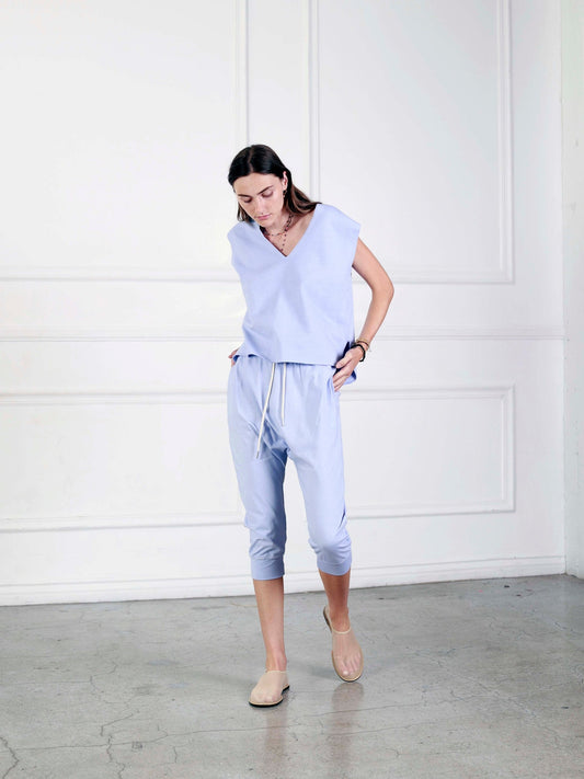 Axis V-Neck Poncho - Periwinkle